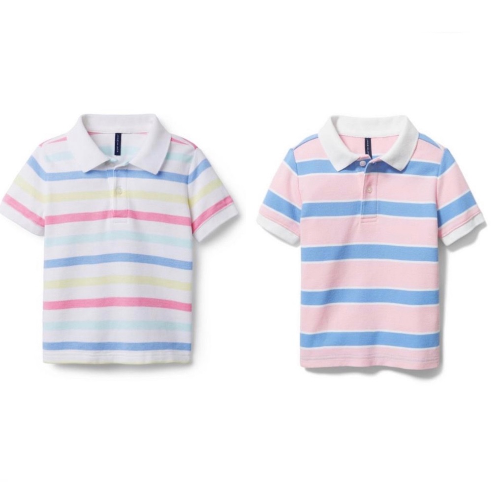2 VGUC Striped Pique Polos from Janie and Jack
